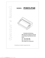 WOOSIM PORTI-P340 Operator's Manual