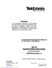 Tektronix 5D10 Service Manual