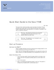 Fujifilm Vevo 770 Quick Start Manual