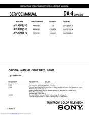 Sony KV-30HS510 Service Manual