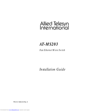 Allied Telesyn International AT-MS203 Installation Manual