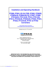 Peak P7000 Installation And Operating Handbook