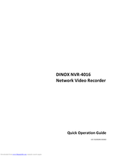 DINOX NVR-4016 Quick Operation Manual