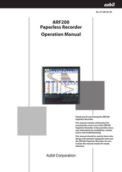 Azbil ARF200 Operation Manual