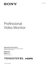 Sony BVM-E251 Operating Instructions Manual