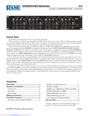 Rane C4 Operator's Manual