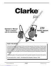 Clarke CTV 02175A Operator's Manual