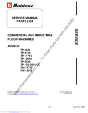 Koblenz TP-2S-2015-DC Service Manual