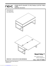 Next LOGAN WHITE SQUARE TO RECTANGLE COFFEE TABLE Assembly Instructions Manual