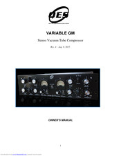 QES Labs VARIABLE GM Owner's Manual