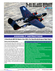 advanced scale models P-61 Black Widow Assembly Instructions Manual