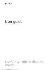 Sony LiveView mn800 User Manual