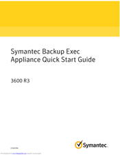Symantec Backup Exec 3600 R3 Quick Start Manual