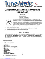 JT Communications TuneMatic Owner's Manual