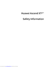 Huawei Ascend XT Safety Information Manual