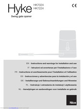 Hyke HK7024 Instructions And Warnings For Installation And Use