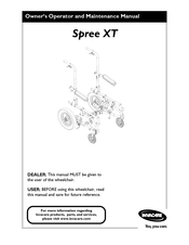 Invacare Spree XT Owner's Operator And Maintenance Manual
