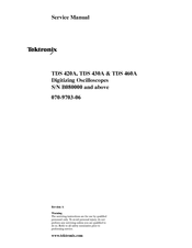 Tektronix TDS 430A Service Manual