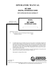 KEPCO BIT 4886 Operator's Manual