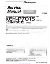 Pioneer KEH-P7015 X1M/ES Service Manual