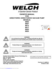 Welch 8907 Owner's Manual
