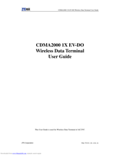 Zte CDMA20001X EV-DO User Manual