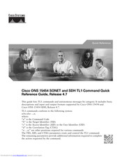 Cisco ONS 15454 SONET Quick Reference Manual