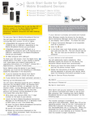 Sprint Merlin EX720 Quick Start Manual