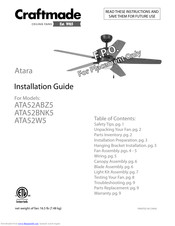 Craftmade Atara ATARA ATA52ABZ5 Installation Manual