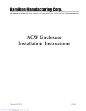 Hamilton ACW Installation Instructions Manual