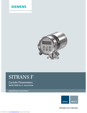 Siemens SITRANS F MASS 6000 Ex d Operating Instructions Manual