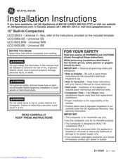 GEAppliances Universal II Installation Instructions Manual