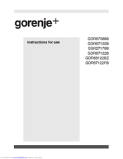 Gorenje Plus GDR67122FB Instructions For Use Manual