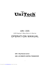 Unitech UNI-335 Operation Manual