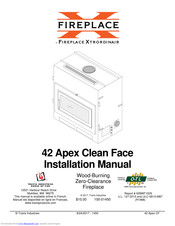 FireplaceXtrordinair 42 Apex Clean Face Installation Manual