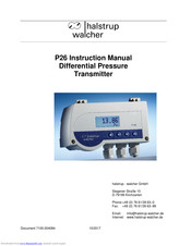 halstrup-walcher P26 Instruction Manual