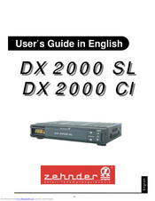 Zehnder Rittling DX 2000 SL User Manual