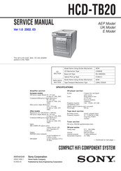 Sony hcd-tb20 Service Manual