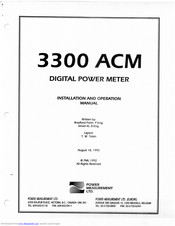Power Measurement 3300 ACM Installation And Operation Manual