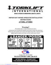 Torklift A7720R Important Owner-Operator Installation Instructions