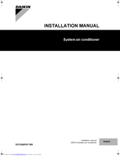 Daikin RXYSQ6P8Y1B9 Installation Manual