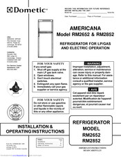 Dometic Americana Rm2852 Manuals Manualslib