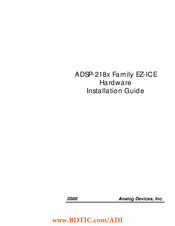 Analog Devices ADDS-218X-ICE-2.5V Installation Manual