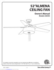 Turn Of The Century 20345 Owner's Manual