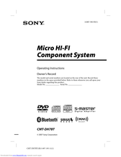 Sony CMT-DH7BT - Micro Hi Fi Component System Operating Instructions Manual