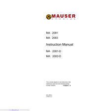 Mauser MA 2081 Instruction Manual