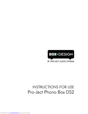 Box-Design Pro-Ject Pre Box DS2 Digital Instructions For Use