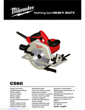 Milwaukee Heavy Duty CS60 Original Instructions Manual