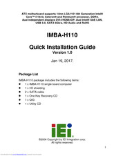 IEI Technology IMBA-H110 Quick Installation Manual