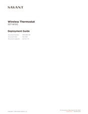 Savant SST-W100 Deployment Manual